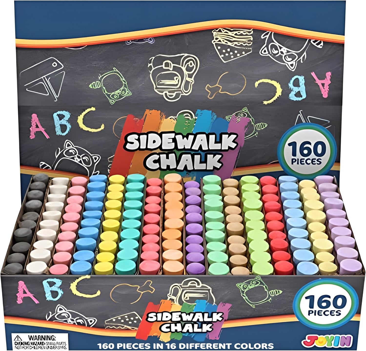 Chalk Outdoor Jumbo - 160 шт. набор тротуарных мелов, нетоксичный