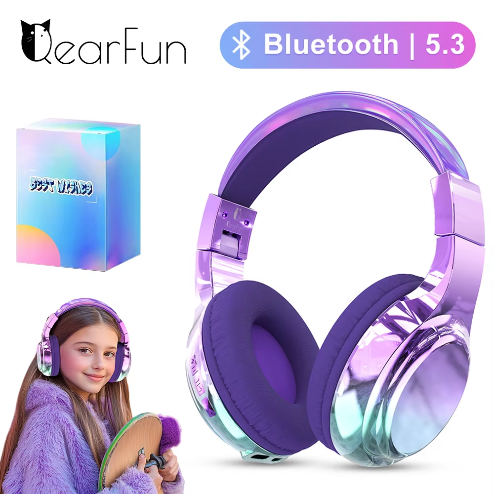Kids Outdoor Videos - Глянцевые Bluetooth-наушники для детей, беспроводная стереогарнитура