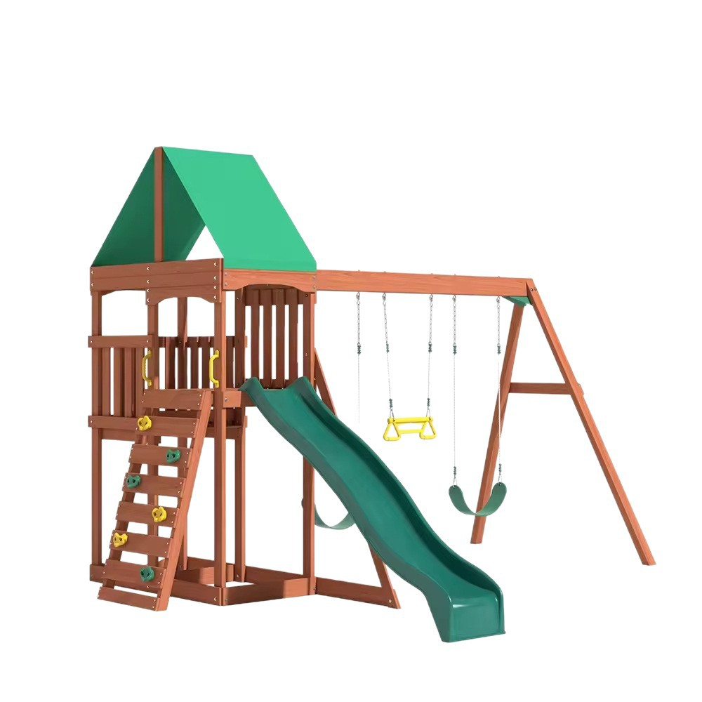 Kids Outdoor Swing And Slide - Детские качели, детские деревянные садовые качели,