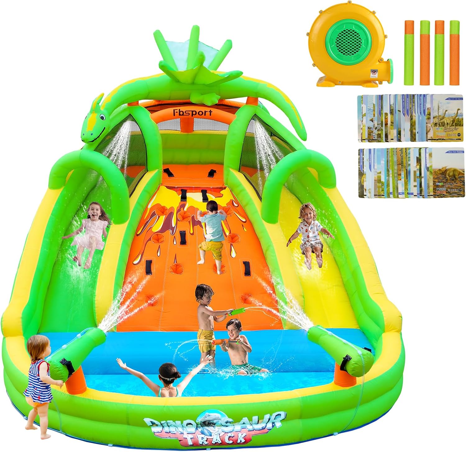 Kids Outdoor Water Park - Надувной батут для детей с горкой,