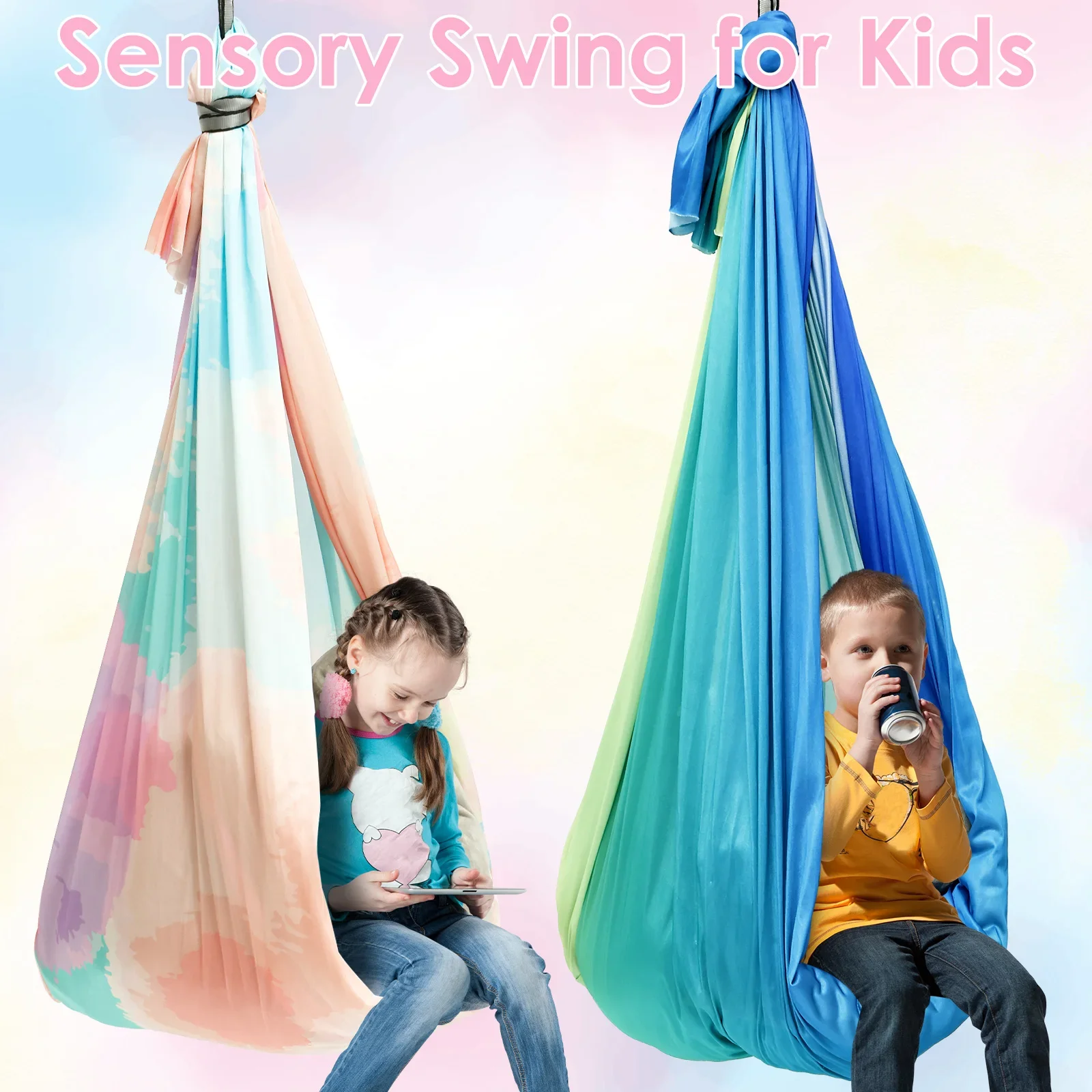 Kids Outdoor Swing And Slide - Сенсорные качели-гамак для детей, комфортные, выдерживают