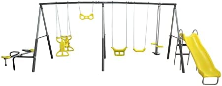 Kids Outdoor Swing And Slide - Детская металлическая игровая площадка Sun Playground