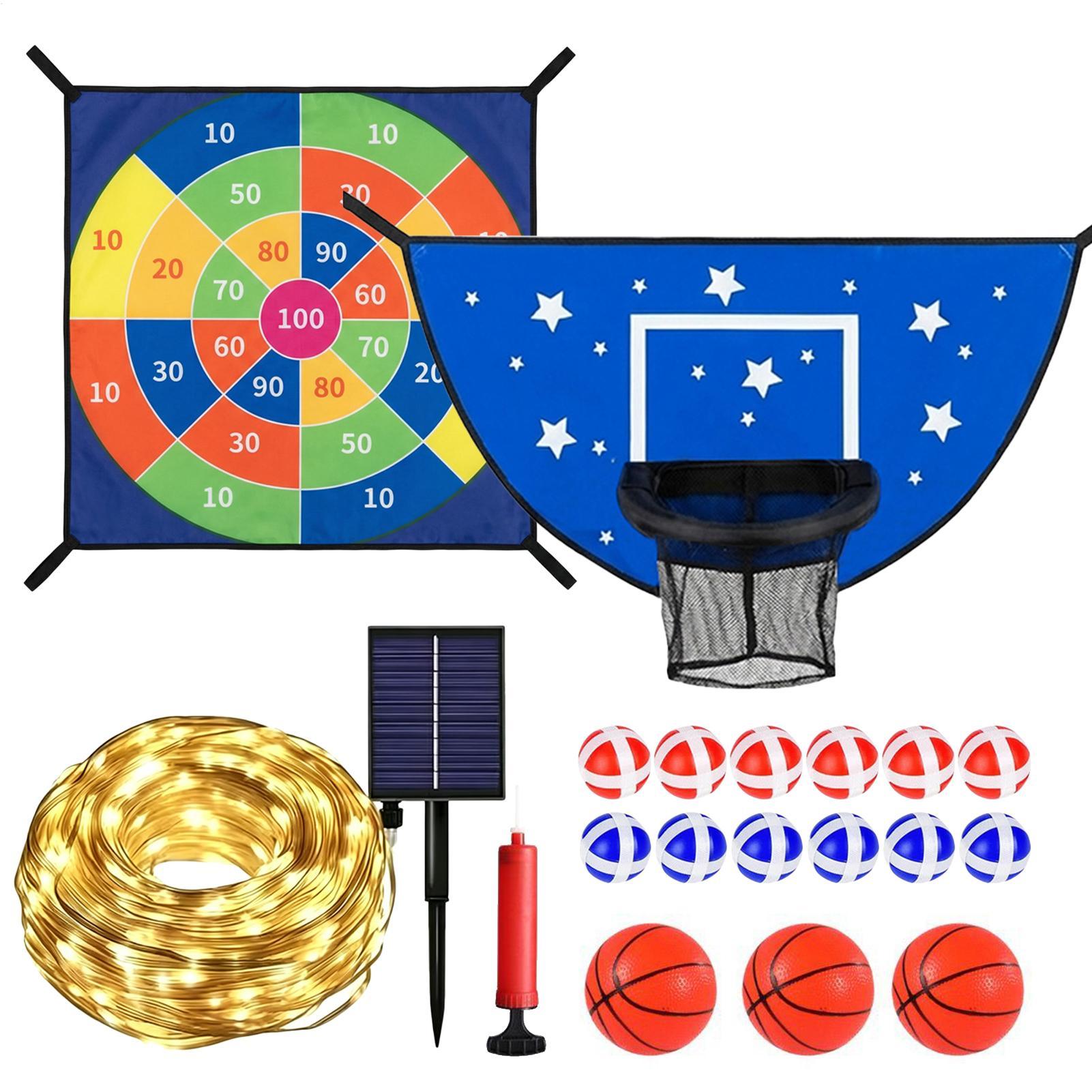 Kids Outdoor Basketball - Баскетбольное кольцо для батута с дартс-доской,