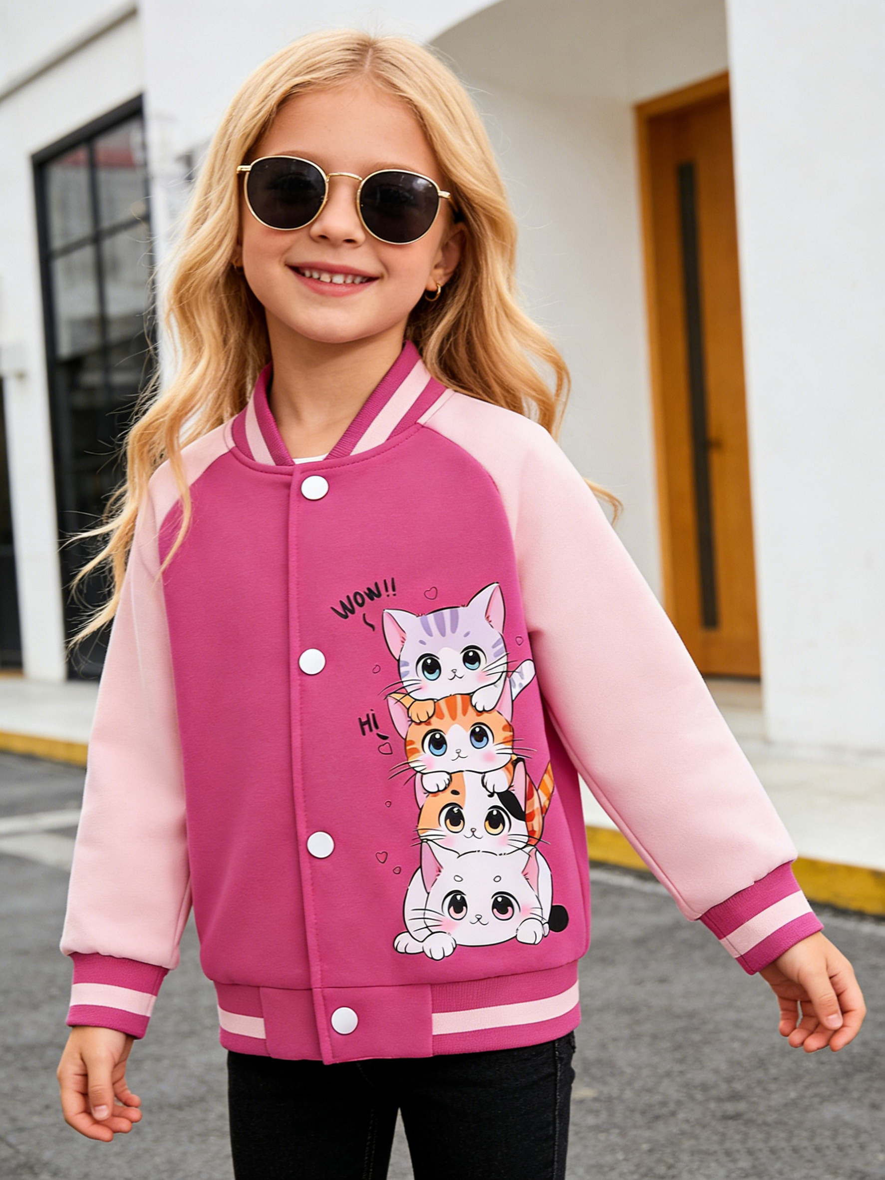 Kids Outdoor Kit - Детская бейсбольная куртка с мультяшным рисунком