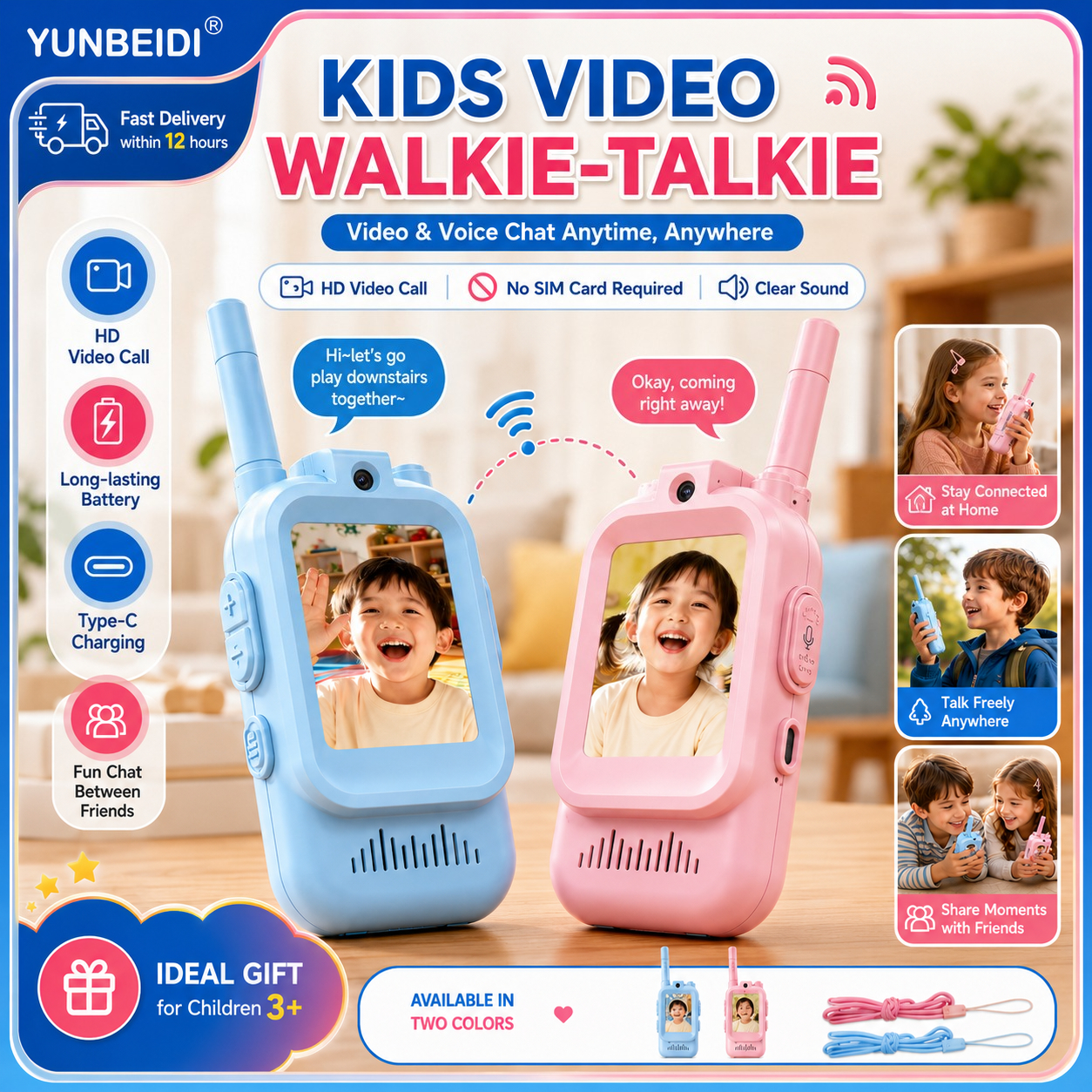 Kids Outdoor Videos - 2 шт. детские видеорации с USB-зарядкой,