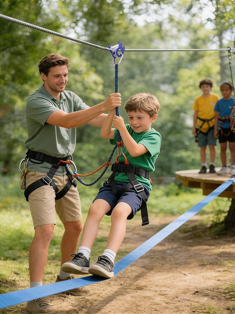 Kids Outdoor Zipline - Уличный тросовый аттракцион с быстрой установкой,