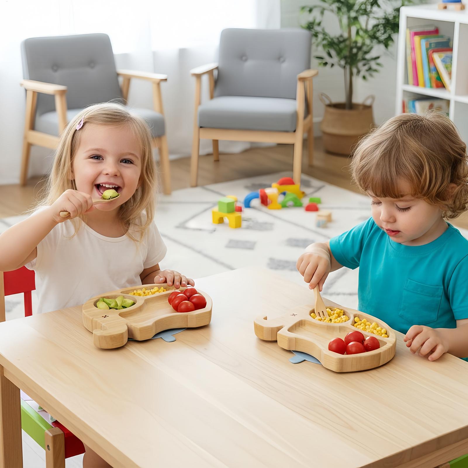 Kids Outdoor Dining Set - Детский обеденный набор, мультяшная посуда, разделенная