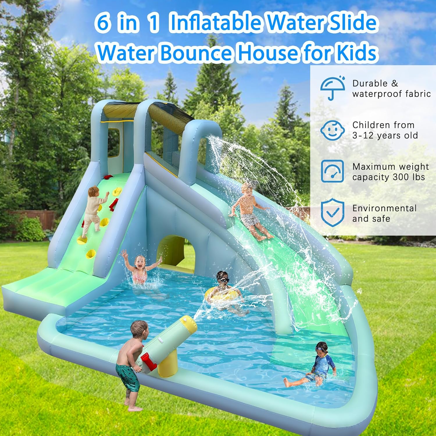Надувной детский батут-аквапар – обзор и цена Kids Outdoor Water Park