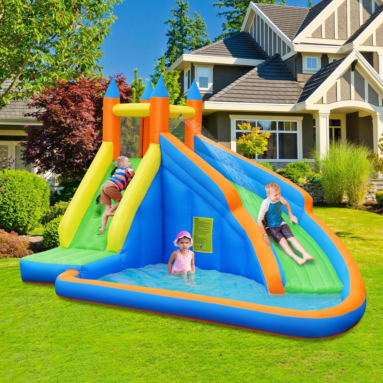Гигантский надувной аквапарк с – обзор и цена Kids Outdoor Water Park