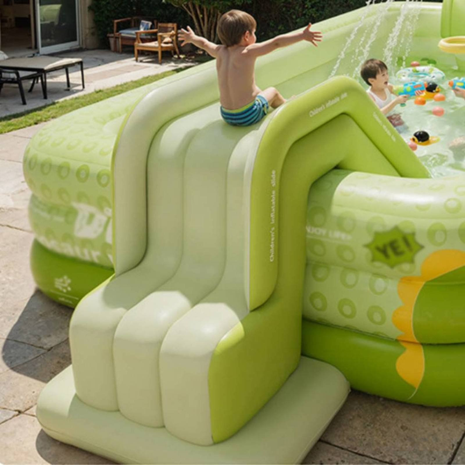 Надувная горка для бассейна, с – обзор и цена Kids Outdoor Water Park