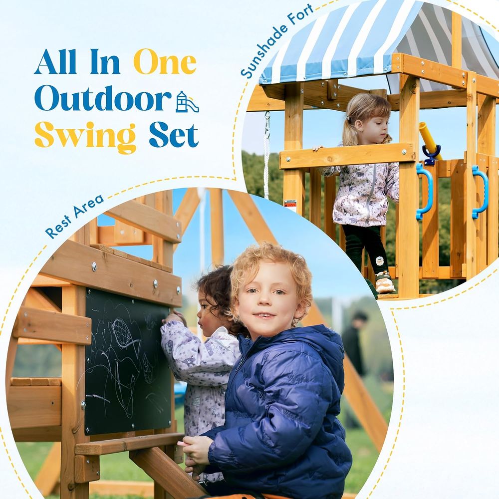 Деревянные качели для двора, м – обзор и цена Kids Outdoor Swing And Slide