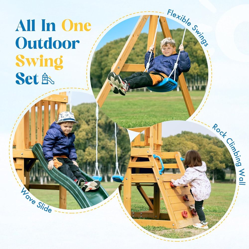 Деревянные качели для двора, м – обзор и цена Kids Outdoor Swing And Slide
