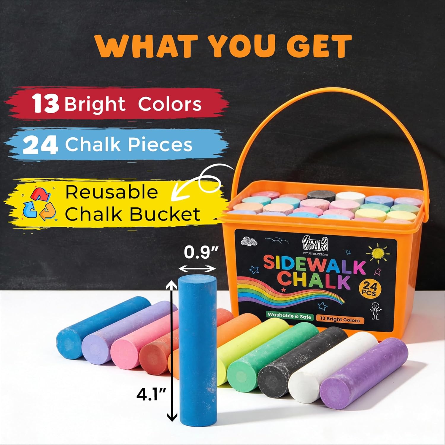 Набор из 24 мелков для рисован – обзор и цена Chalk Outdoor Jumbo