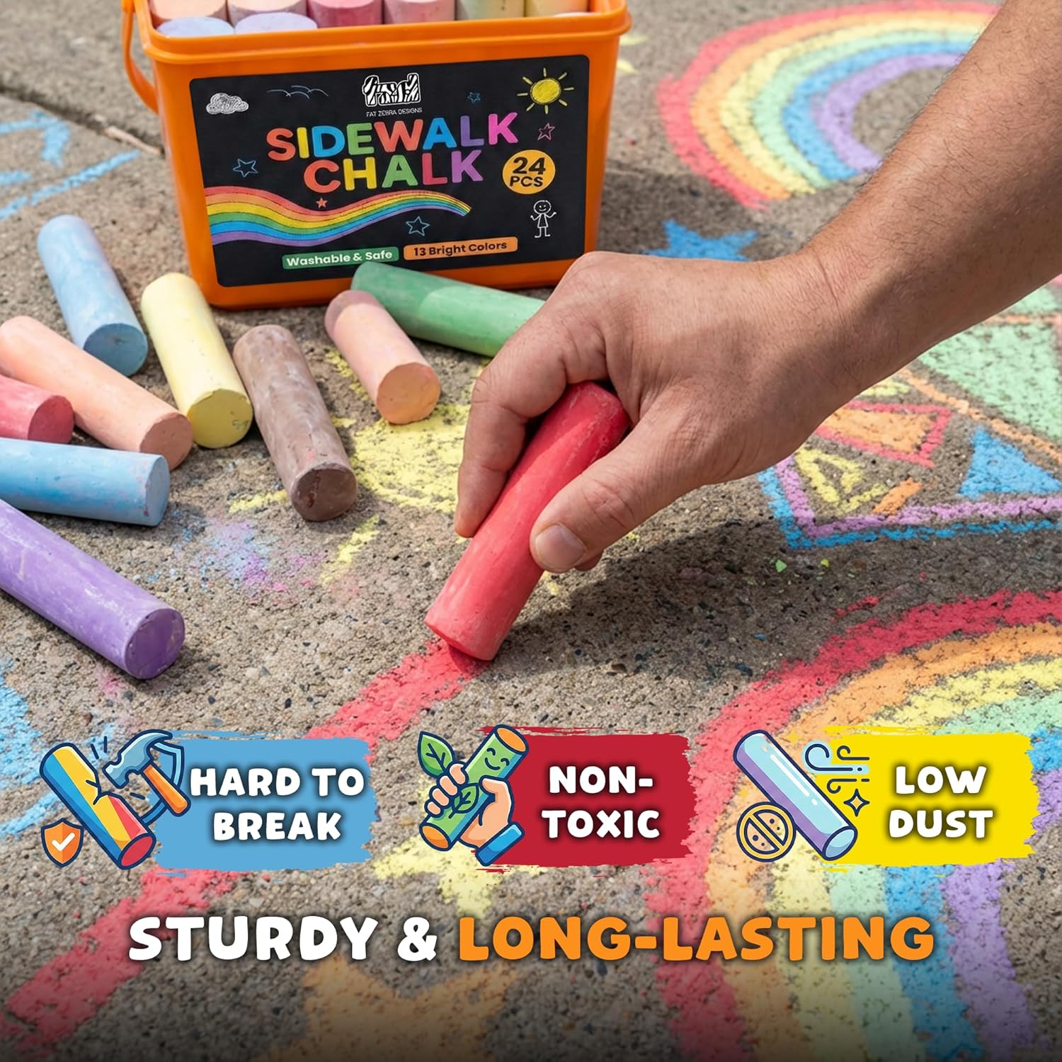 Набор из 24 мелков для рисован – обзор и цена Chalk Outdoor Jumbo