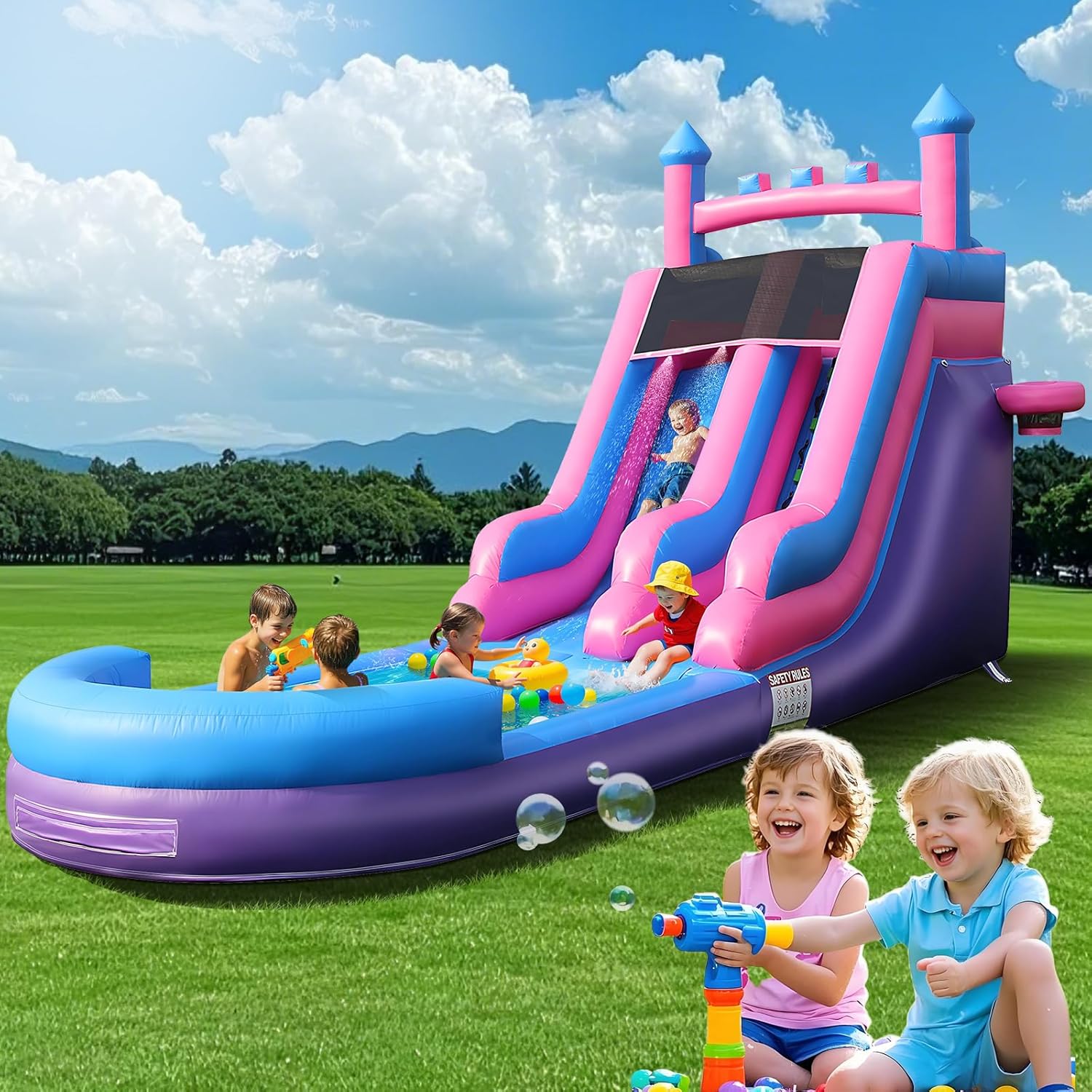 Надувная водная горка для тяже – обзор и цена Kids Outdoor Water Park