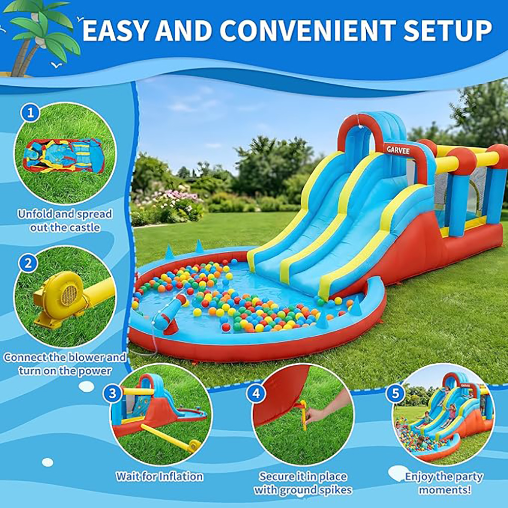 Всесезонный надувной аквапарк  – обзор и цена Kids Outdoor Water Park