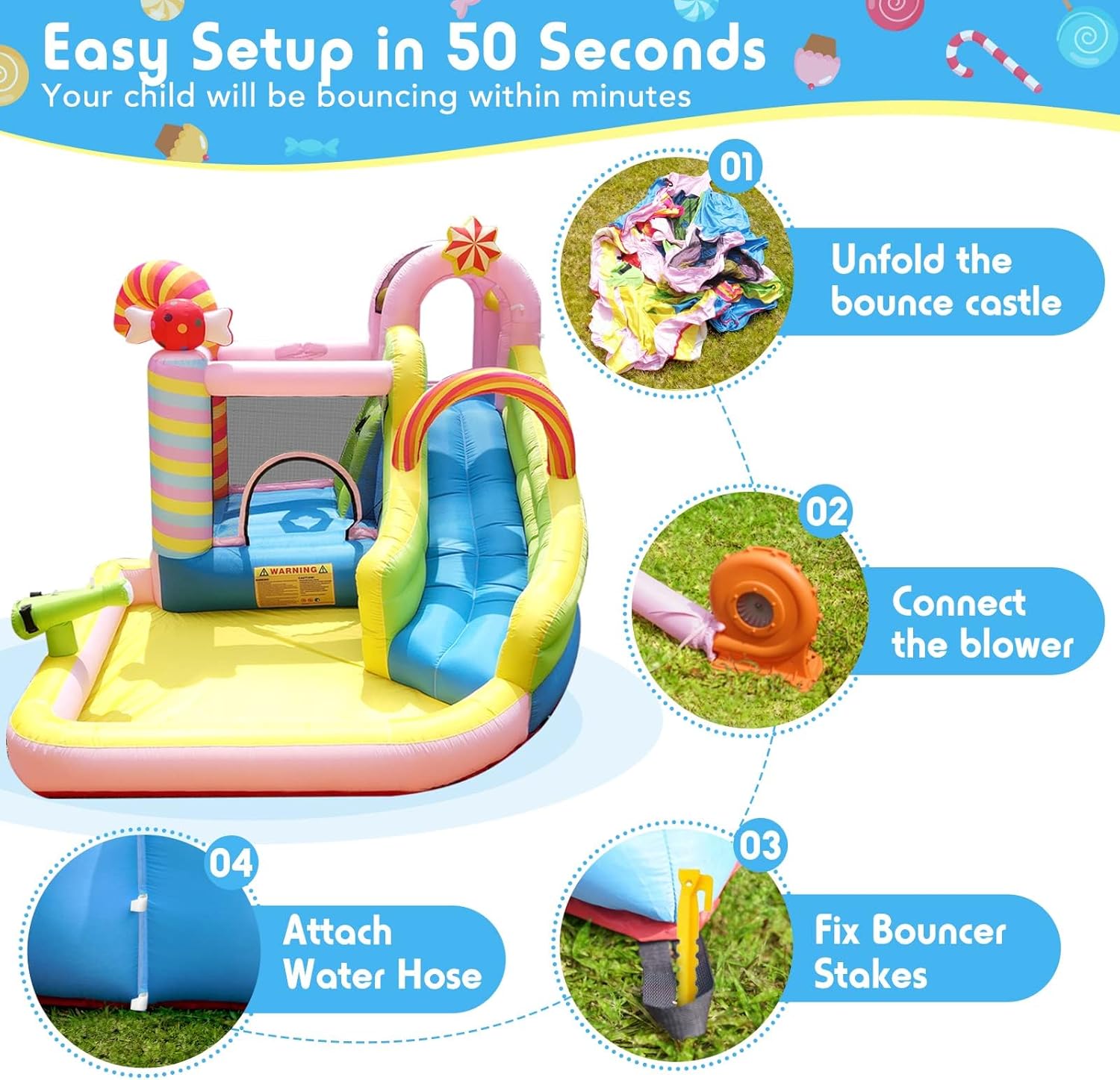 Надувная водная горка-батут дл – обзор и цена Kids Outdoor Water Park