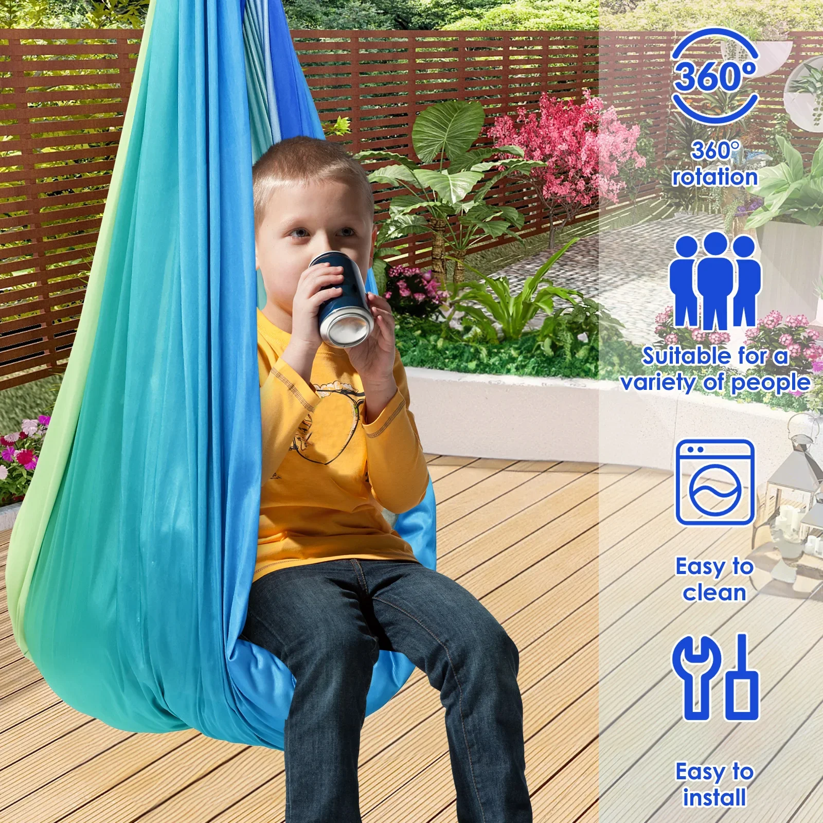 Сенсорные качели-гамак для дет – обзор и цена Kids Outdoor Swing And Slide