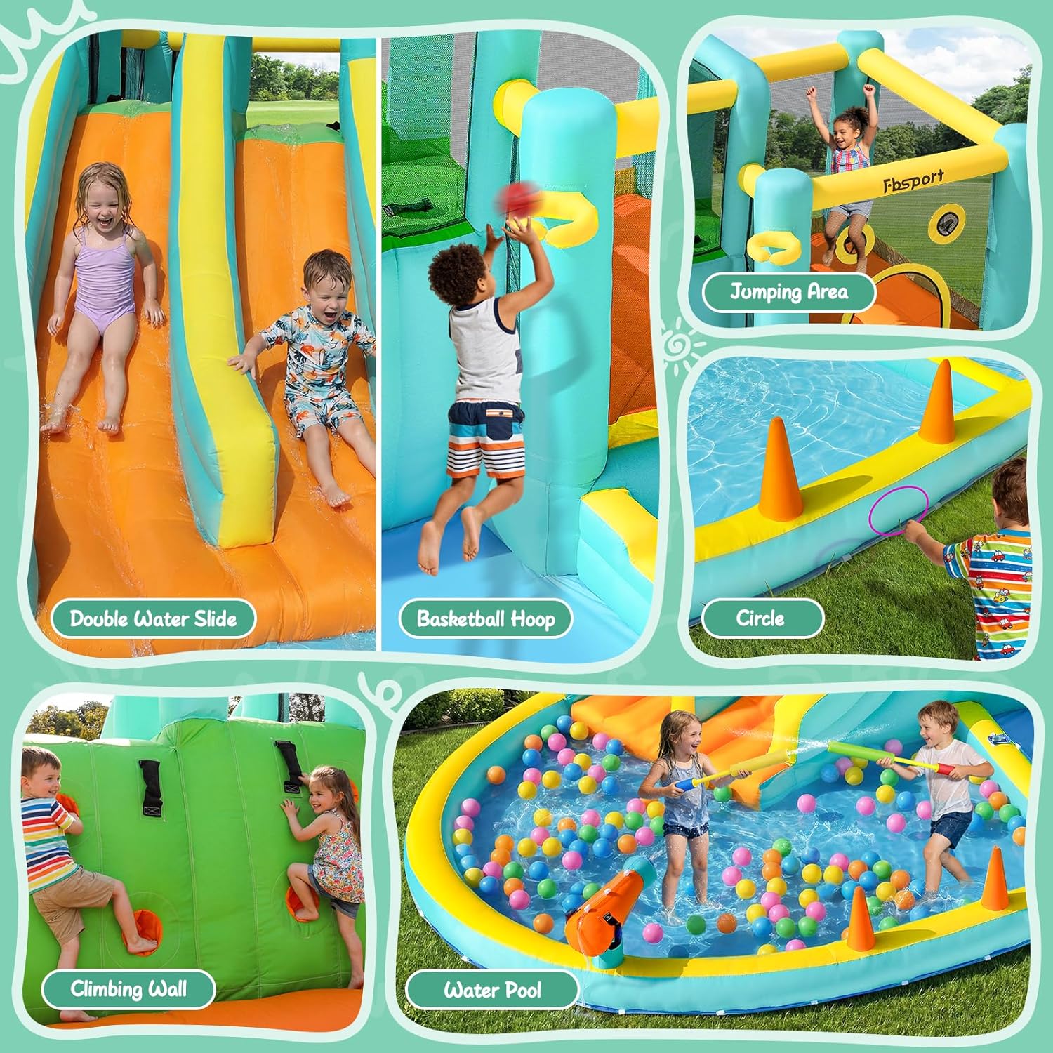 Надувной аквапарк с двойной го – обзор и цена Kids Outdoor Water Park