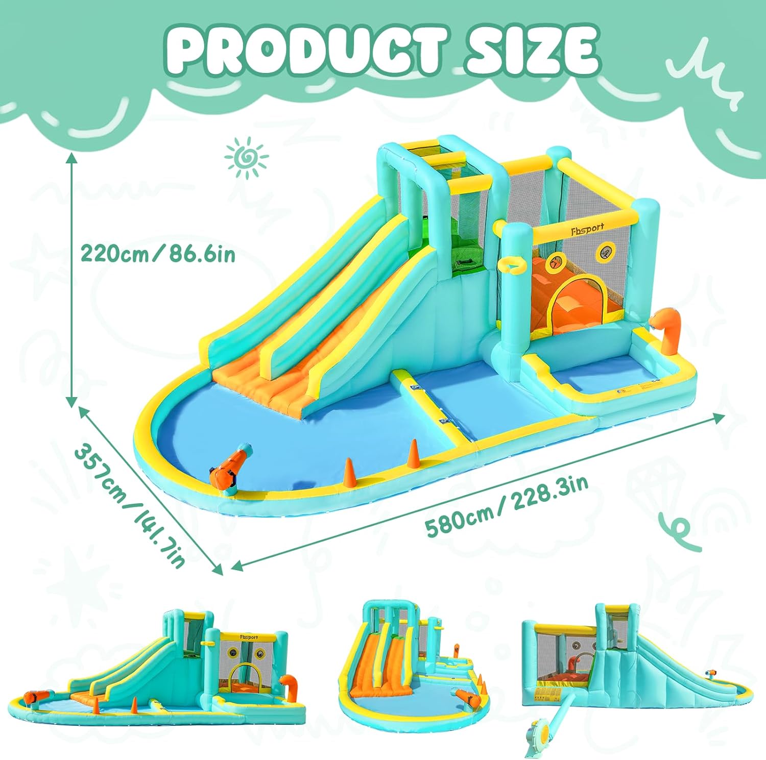 Надувной аквапарк с двойной го – обзор и цена Kids Outdoor Water Park