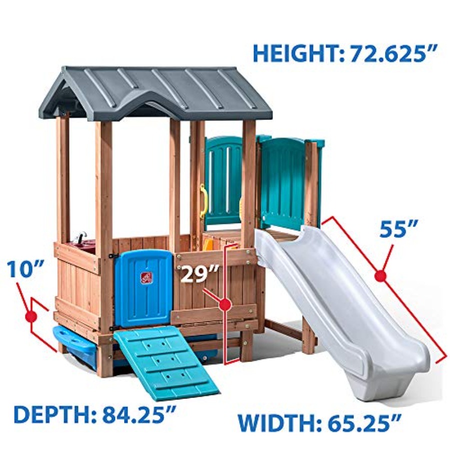 Игровой домик и горка Woodland – обзор и цена Kids Outdoor Swing And Slide