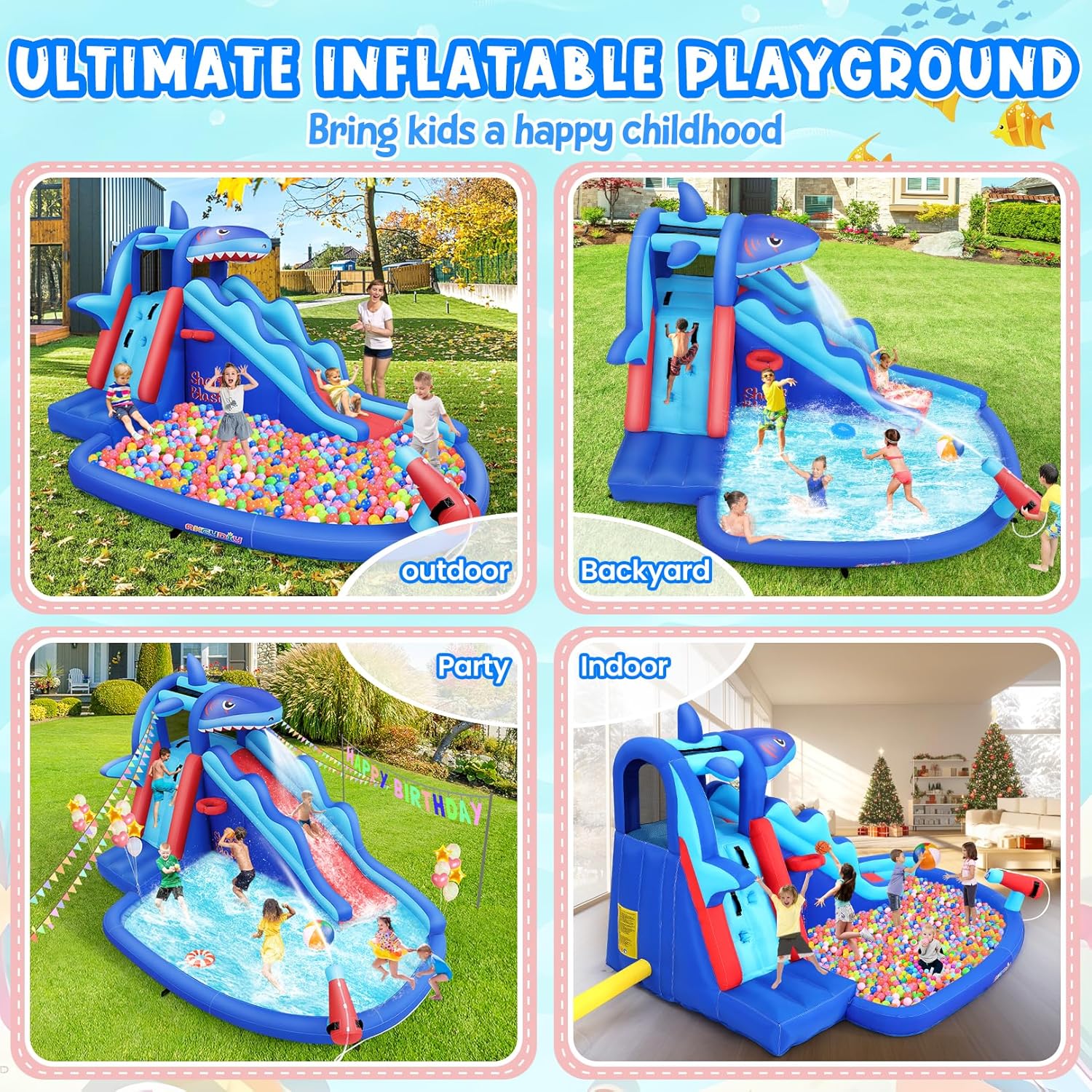 Надувной аквапарк с тематикой  – обзор и цена Kids Outdoor Water Park