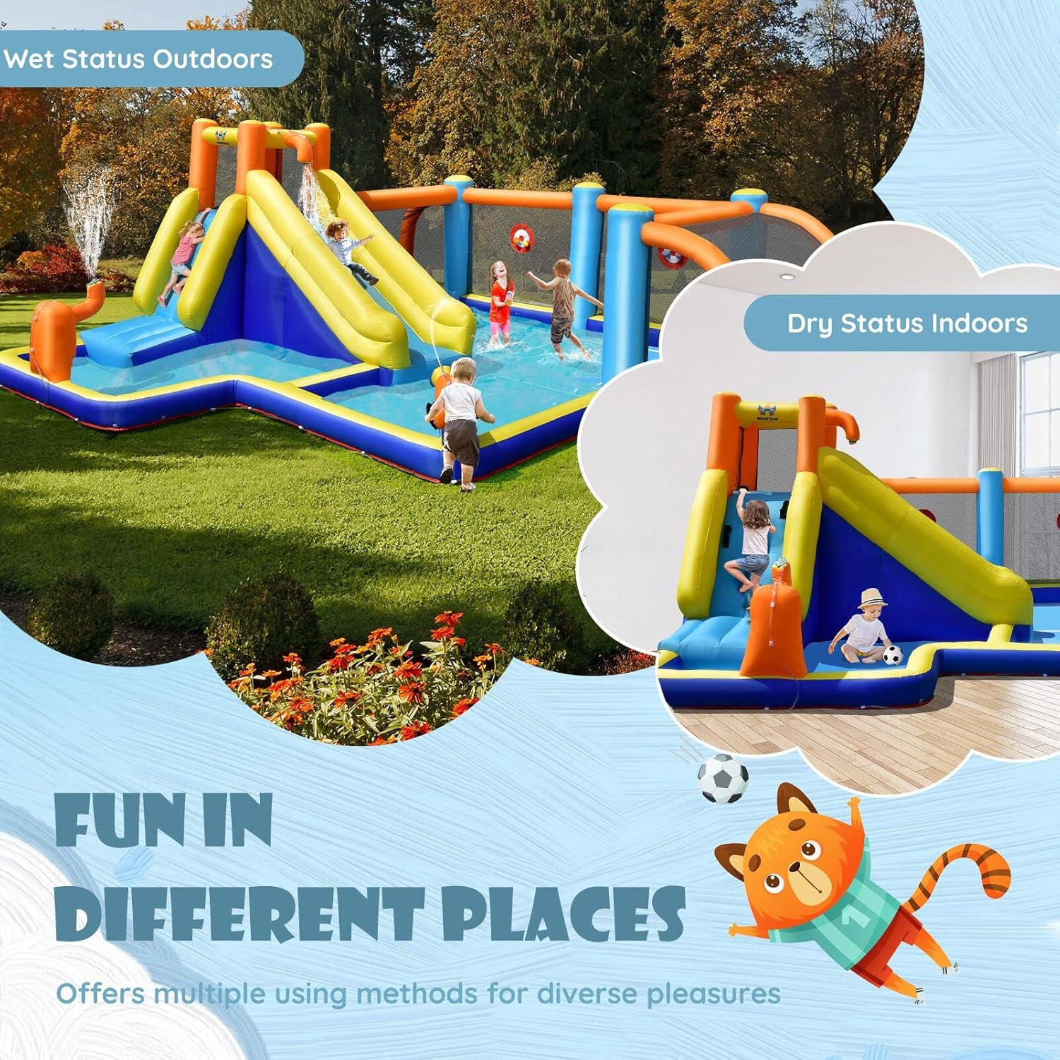 Надувная водная горка, надувно – обзор и цена Kids Outdoor Water Park