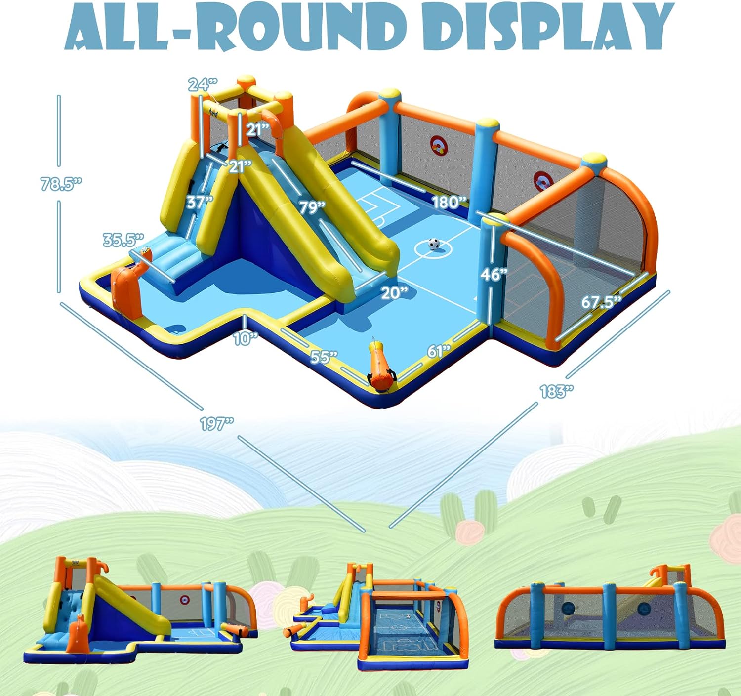 Надувная водная горка, надувно – обзор и цена Kids Outdoor Water Park