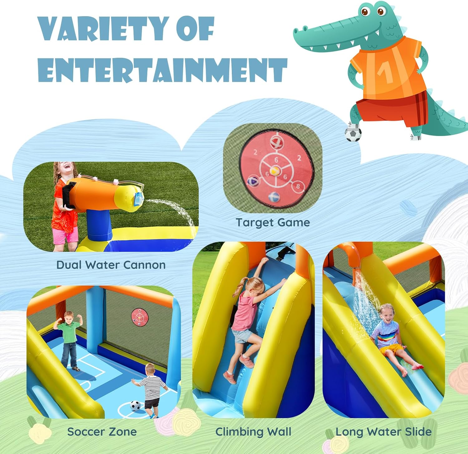 Надувная водная горка, надувно – обзор и цена Kids Outdoor Water Park
