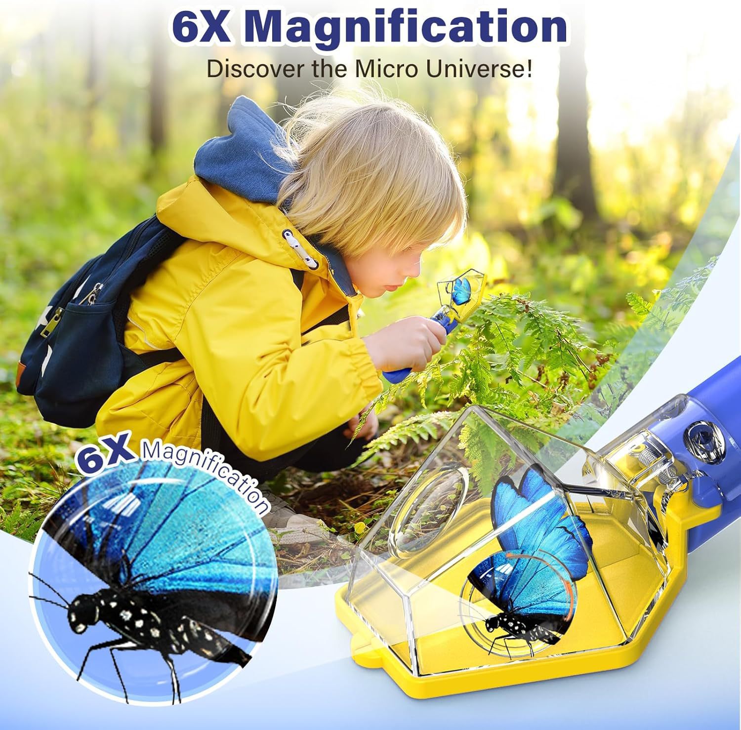 Лупа-увеличитель 6X для детей, – обзор и цена Kids Outdoor Education